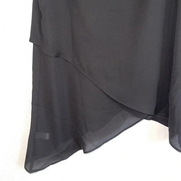 Cato Black & Leopard Collar Keyhole Front Asymmetrical Tank Top Xsmall Women’s - Picture 7 of 12